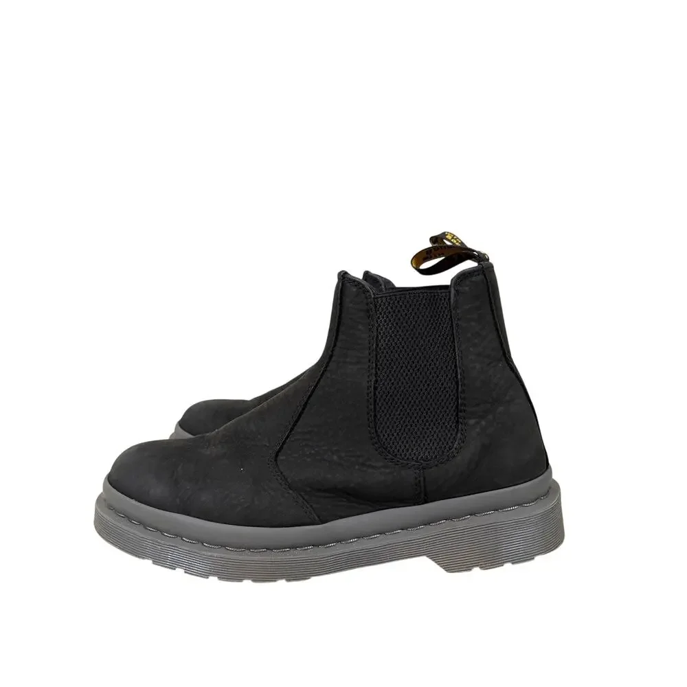 Dr Martens Mens 10 Black 2976 Mono Milled Nubuck Leather Chelsea Boots Pull On